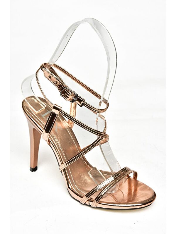 S9970663 Bronz Kadın Topuklu Ayakkabı - Görsel 4
