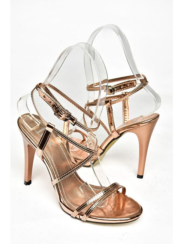 S9970663 Bronz Kadın Topuklu Ayakkabı - Görsel 5