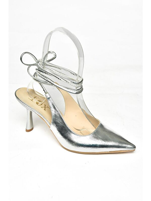S3697511 Gümüş Kadın Topuklu Ayakkabı - Görsel 3