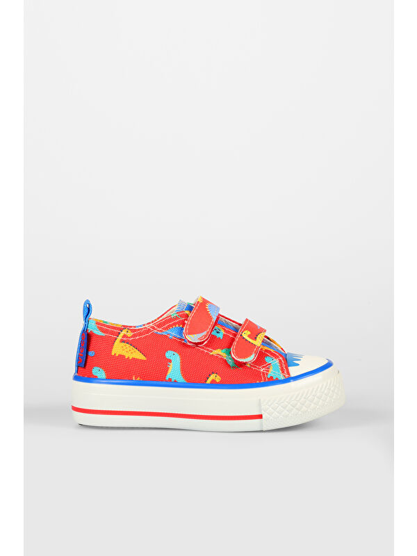 Done Desenli Unisex Bebek Kırmızı Sneaker - Görsel 2