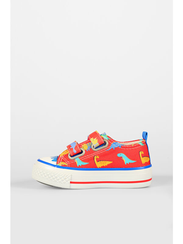 Done Desenli Unisex Bebek Kırmızı Sneaker - Görsel 3