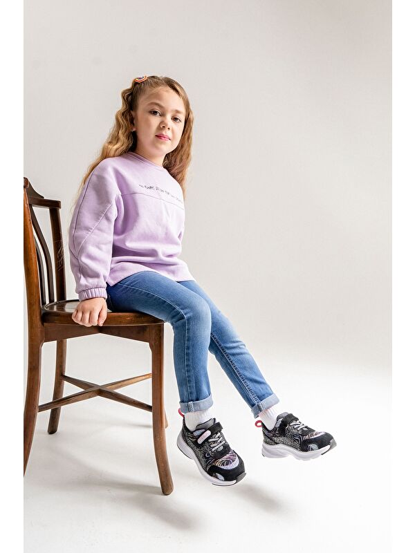 Kız Çocuk Siyah Hakiki Deri Anatomik Günlük Ayakkabı - Görsel 3