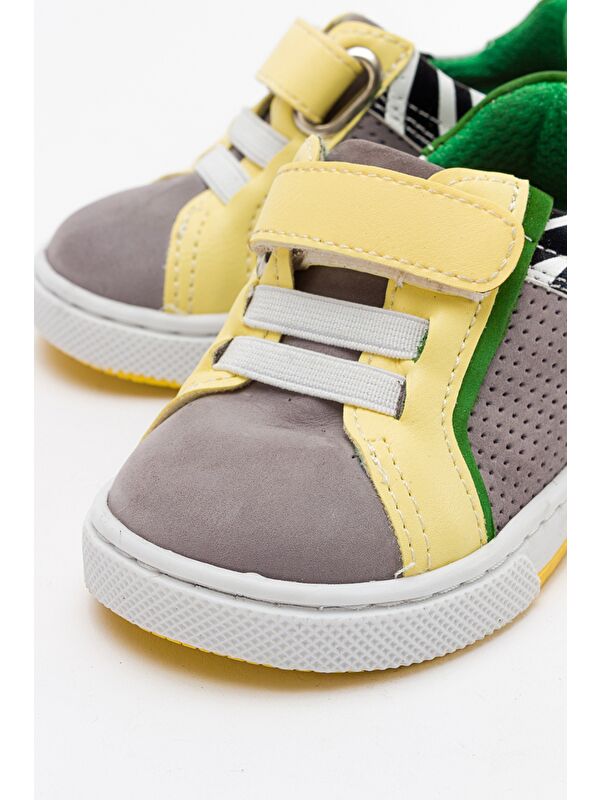 Erkek Çocuk Gri Hakiki Deri Günlük Ayakkabı - Görsel 3