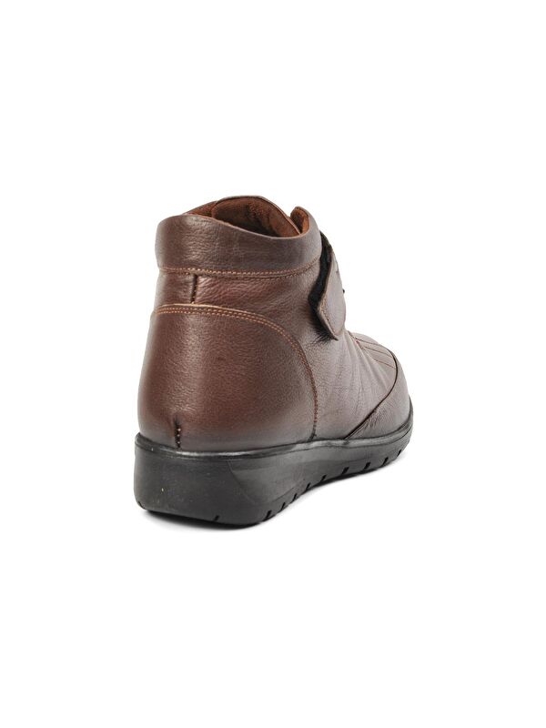 Kahve Fermuarlı Kadın Hakiki Deri Bot 7118 - Görsel 5