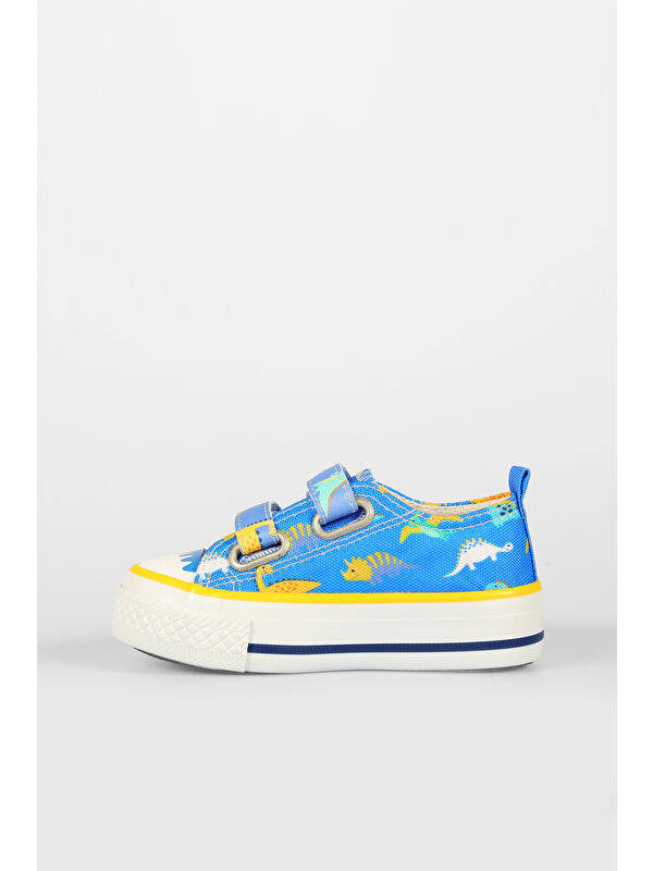 Done Desenli Erkek Bebek Saks Mavi Sneaker - Görsel 3