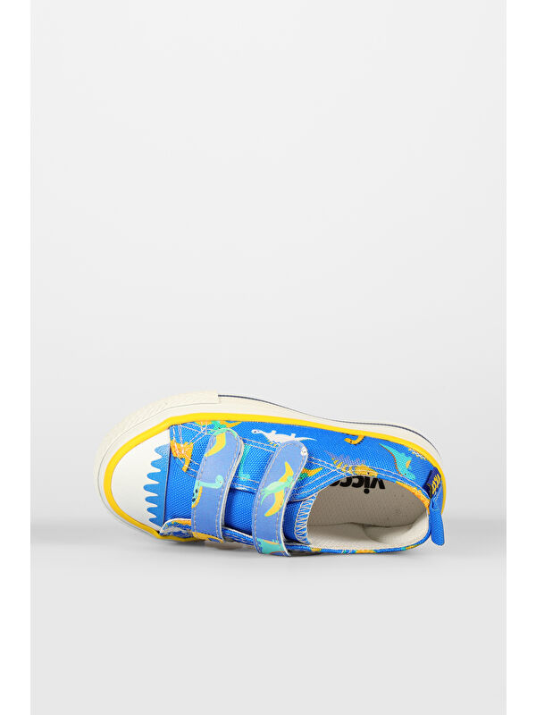 Done Desenli Erkek Bebek Saks Mavi Sneaker - Görsel 7