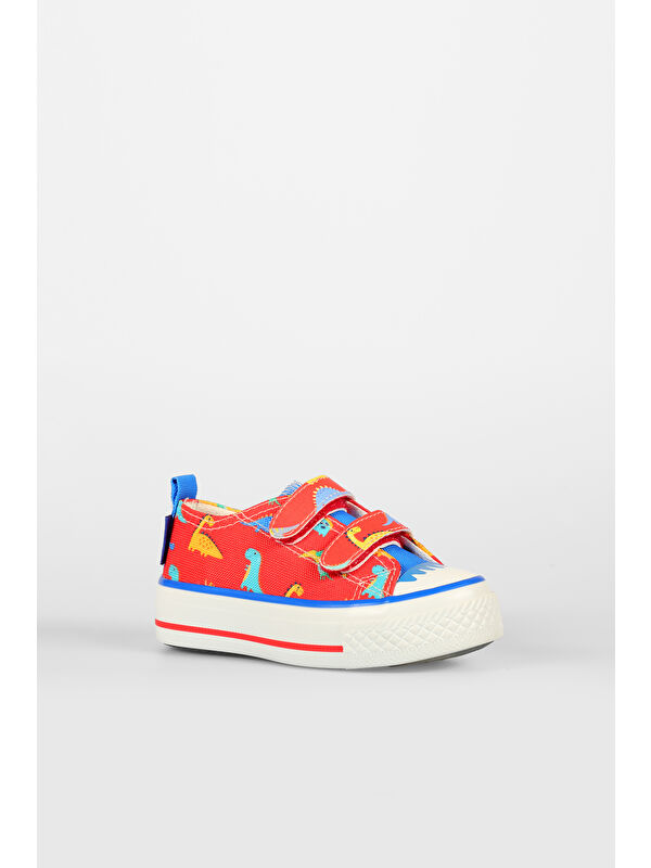 Done Desenli Unisex Okul Öncesi Kırmızı Sneaker - Görsel 4