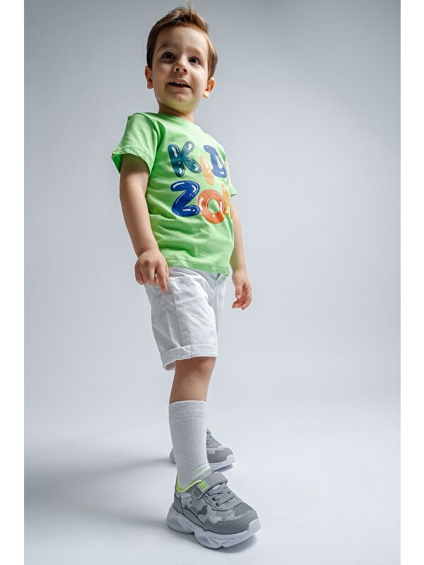 Erkek Çocuk Gri Işıklı Spor Ayakkabı - Görsel 3