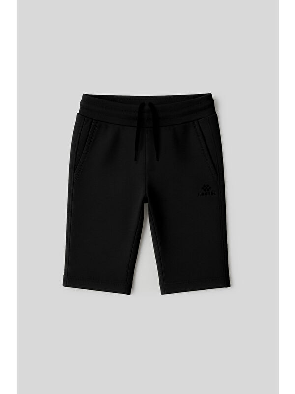 Tommylife Siyah Standart Fit Basic Performans Erkek Çocuk Şort - 11303