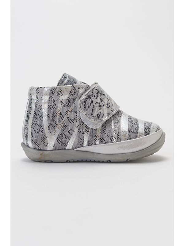 Kız Çocuk Gümüş Hakiki Deri İlk Adım Günlük Ayakkabı - Görsel 5