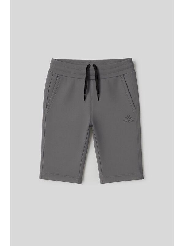 Tommylife Koyu Gri Standart Fit Basic Performans Erkek Çocuk Şort - 11303