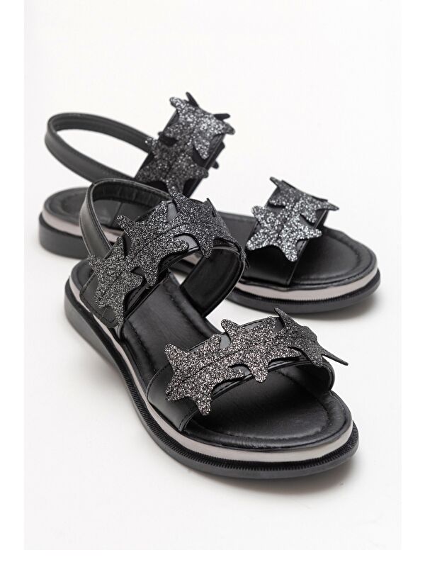 Kız Çocuk Siyah Anatomik Hafif Günlük Sandalet - Görsel 2