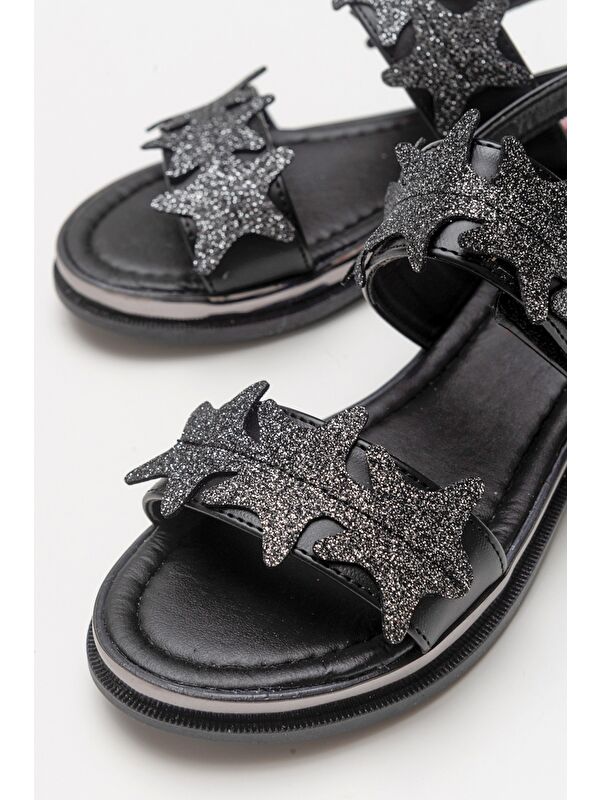 Kız Çocuk Siyah Anatomik Hafif Günlük Sandalet - Görsel 3