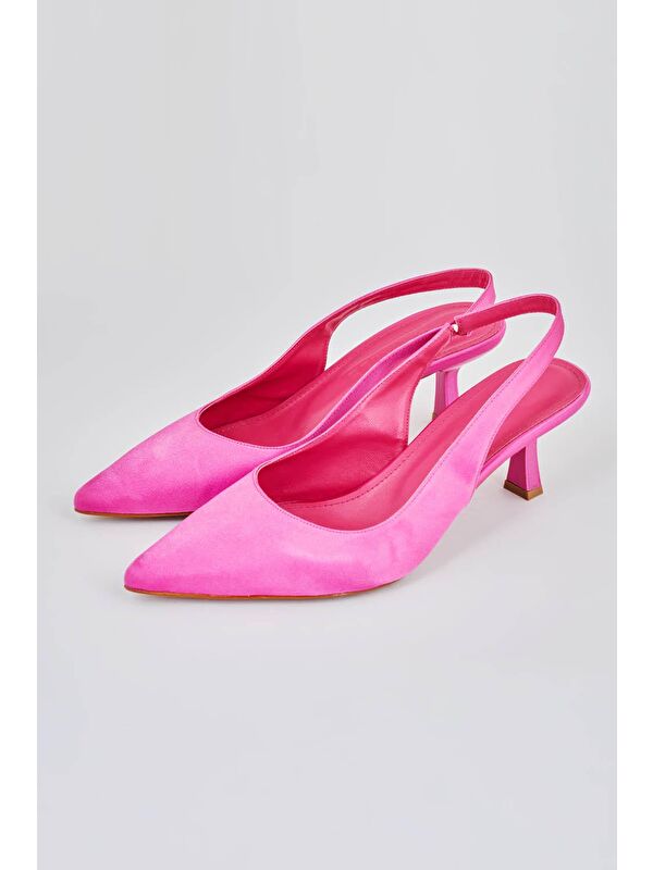 Arkası Açık Fuşya Stiletto - Görsel 3
