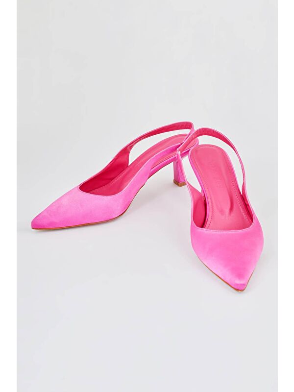 Arkası Açık Fuşya Stiletto - Görsel 4