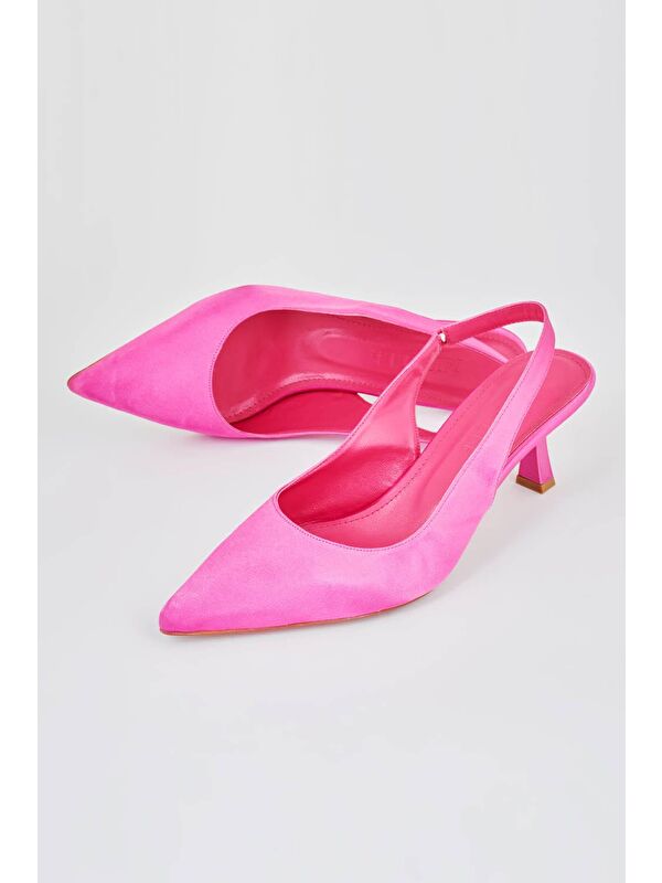 Arkası Açık Fuşya Stiletto - Görsel 5