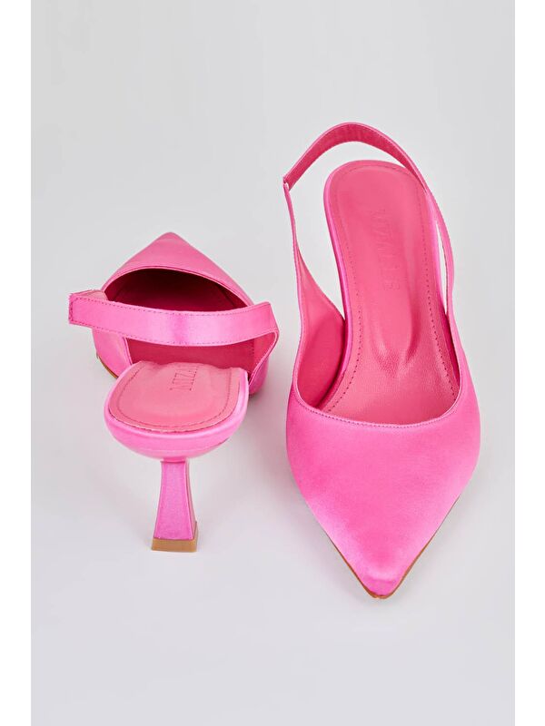 Arkası Açık Fuşya Stiletto - Görsel 6
