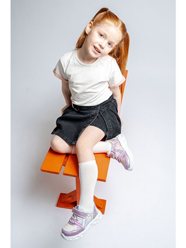 Kız Çocuk Lila Işıklı Spor Ayakkabı - Görsel 2