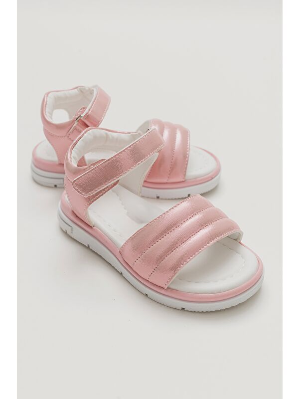 Kız Çocuk Pudra Ortopedik Destekli Çocuk Sandalet - Görsel 3