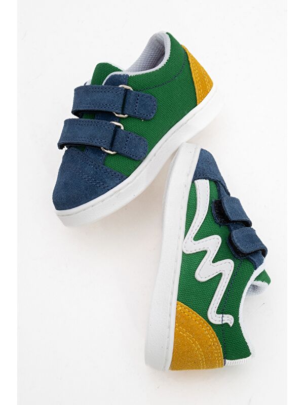 Erkek Çocuk Mavi Hakiki Deri Günlük Ayakkabı - Görsel 3