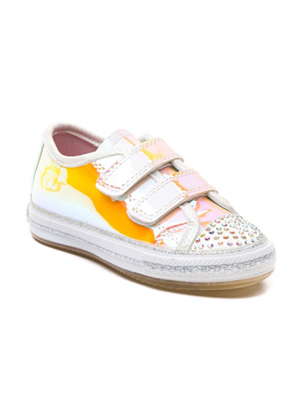 Kız Çocuk Sarı Hologram Ortopedik Destekli Spor Ayakkabı - Görsel 3