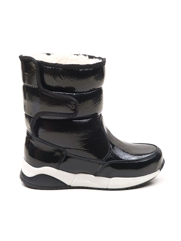 Kız Çocuk Rugan Siyah Deri Ortopedik Destekli Çocuk Bot - Görsel 2