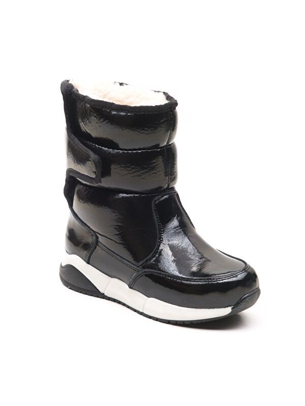 Kız Çocuk Rugan Siyah Deri Ortopedik Destekli Çocuk Bot - Görsel 3