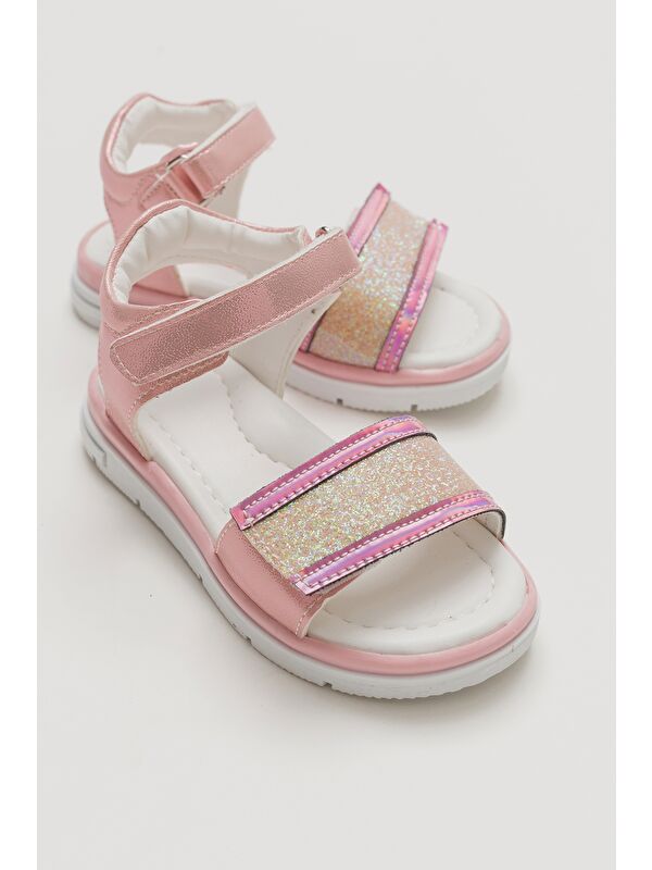 Kız Çocuk Pudra Ortopedik Destekli Çocuk Sandalet - Görsel 3