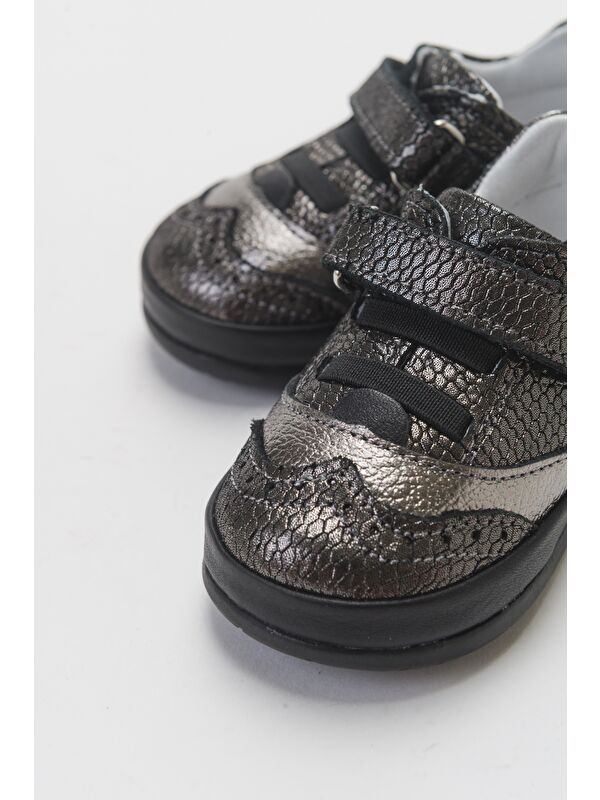 Kız Çocuk Siyah Hakiki Deri İlk Adım Günlük Ayakkabı - Görsel 2