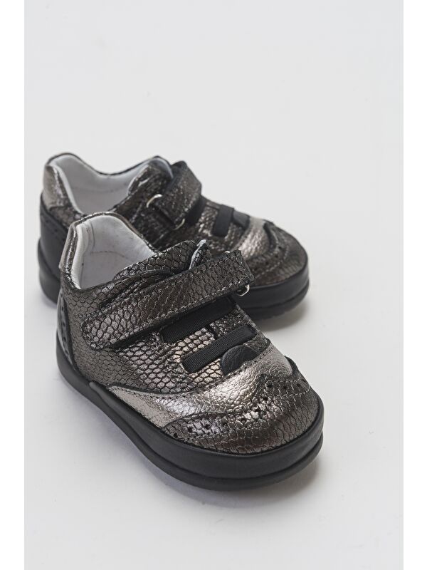 Kız Çocuk Siyah Hakiki Deri İlk Adım Günlük Ayakkabı - Görsel 3