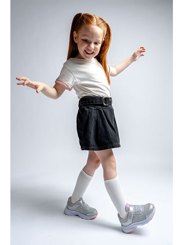 Kız Çocuk Gümüş Günlük Spor Ayakkabı - Görsel 2