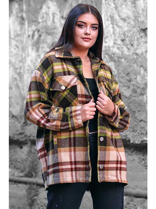Madmext Camel Over Size Oduncu Gömlek MG042