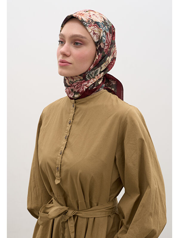 Fresh Scarfs Judıth Desen Pamuklu Viskon Eşarp Bordo