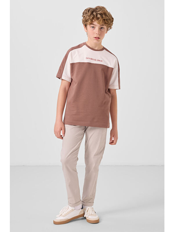 Tommylife Taş Standart Fit Dokuma Hafif Esnek Chino Erkek Çocuk Pantolon - 11272
