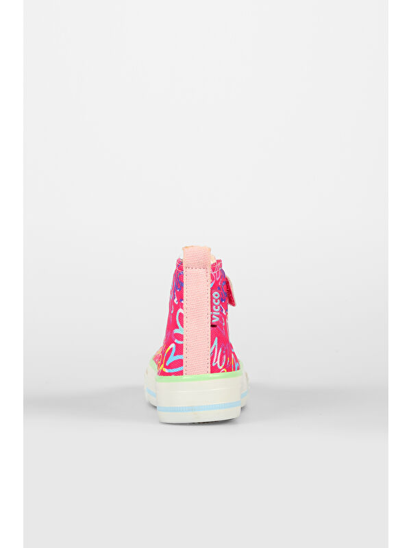 Ada Desenli Kız Bebek Fuşya Sneaker - Görsel 4