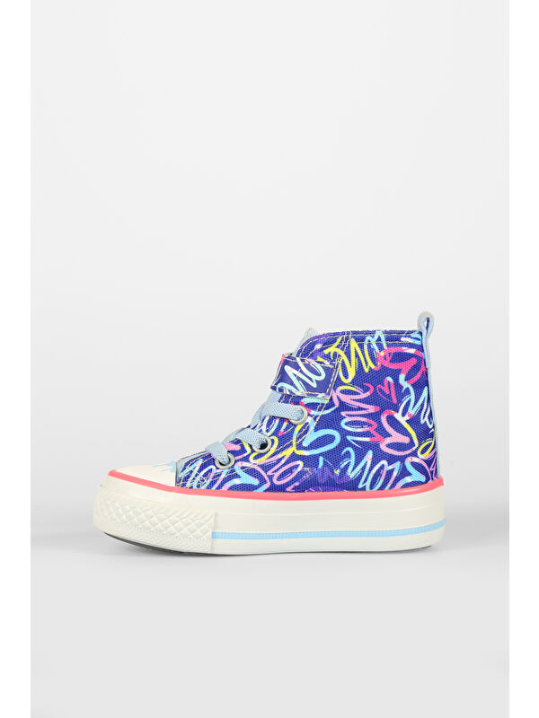 Ada Desenli Unisex Bebek Lacivert Sneaker - Görsel 3