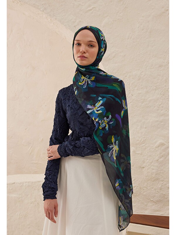 Fresh Scarfs Estelle Desen Rami Şal Lacivert