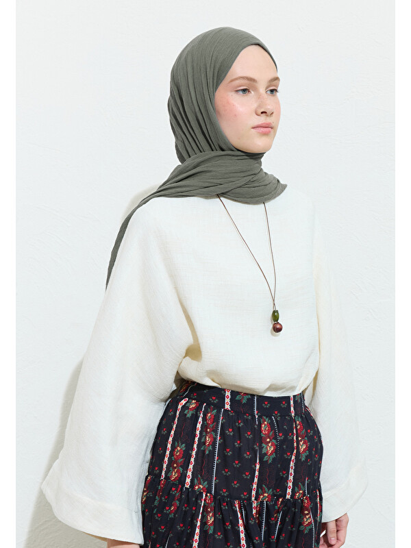 Fresh Scarfs Pamuklu Keten Şal Earl Grey