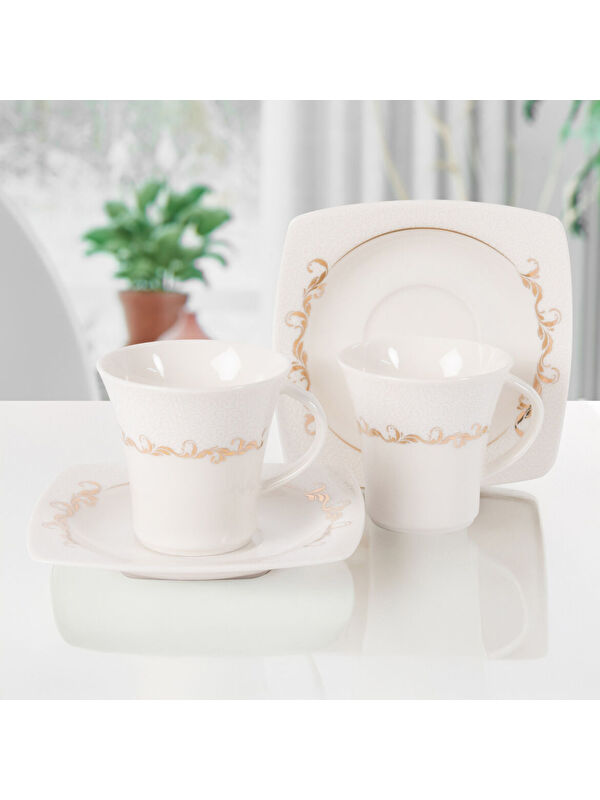 GÜRAL PORSELEN Caroline 6 Kişilik Kahve Takımı 6599