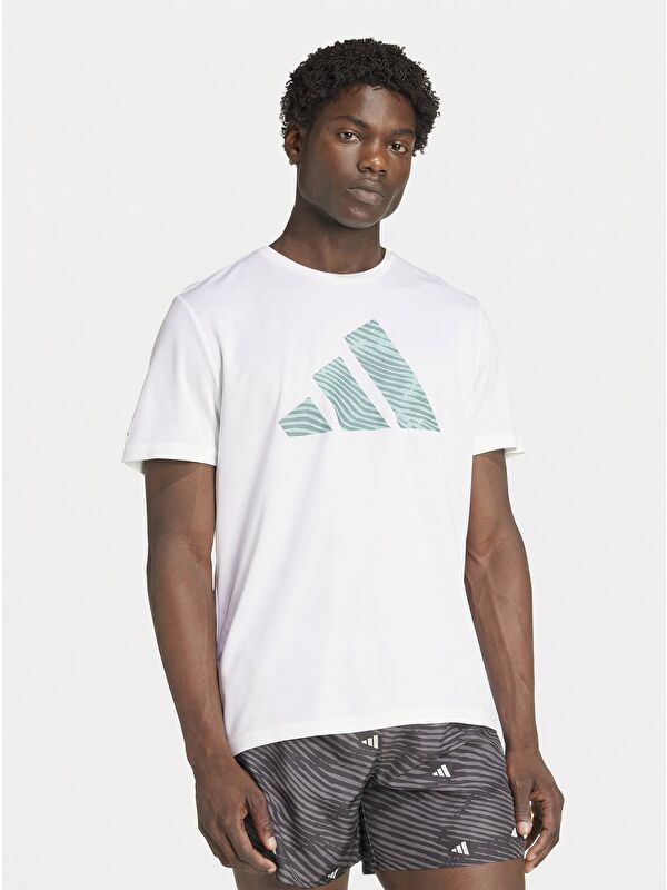 Adidas Adi365 Brand Love Erkek Beyaz Bisiklet Yaka Spor Tişört