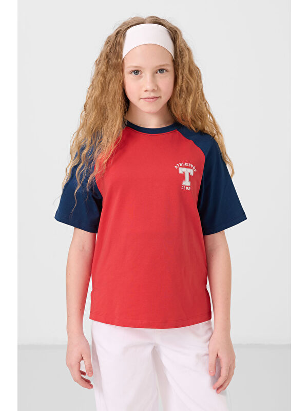 Tommylife Fiesta O Yaka Pamuklu Baskılı Oversize Fit Kız Çocuk T-Shirt - 75179