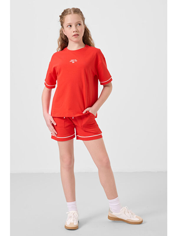 Tommylife Fiesta Pamuklu Yumuşak Dokulu Standart Fit Basic Kız Çocuk Şort Takım - 75183