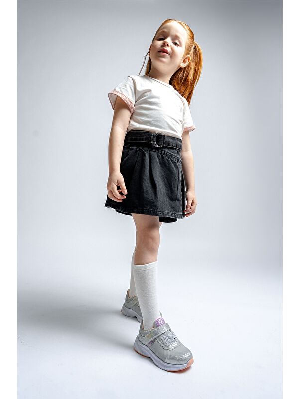 Kız Çocuk Gümüş Günlük Spor Ayakkabı - Görsel 3