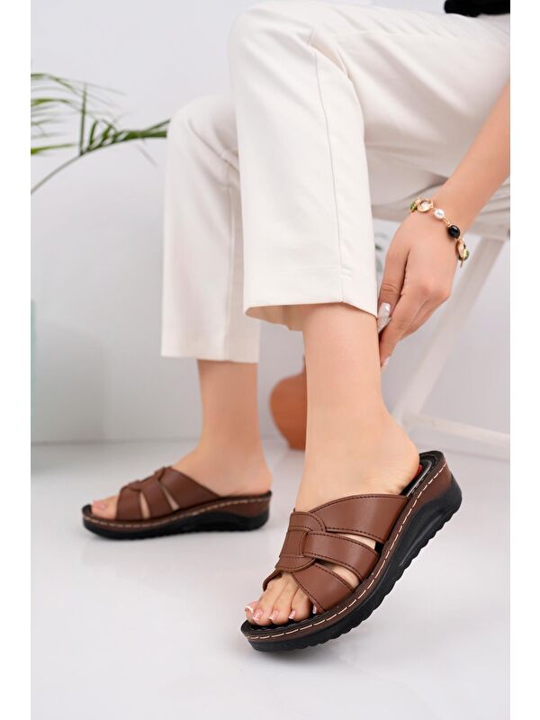 Comfort Kadın Günlük Ortopedik Kaymaz Taban Rahat Terlik - Görsel 3