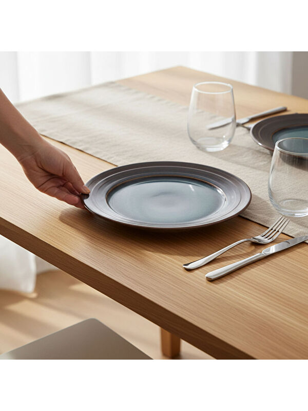 GÜRAL PORSELEN 6 Adet 20 Cm Pasta Tabağı Reaktif Oasis Vr 1131