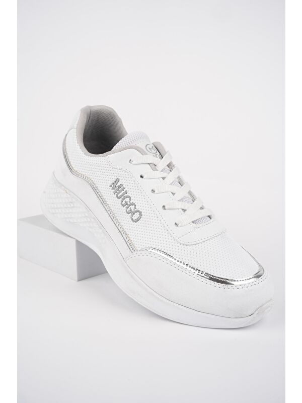 COCO Kadın Ortopedik Günlük Bağcıklı Şık Rahat Sneaker Spor Ayakkabı - Görsel 6