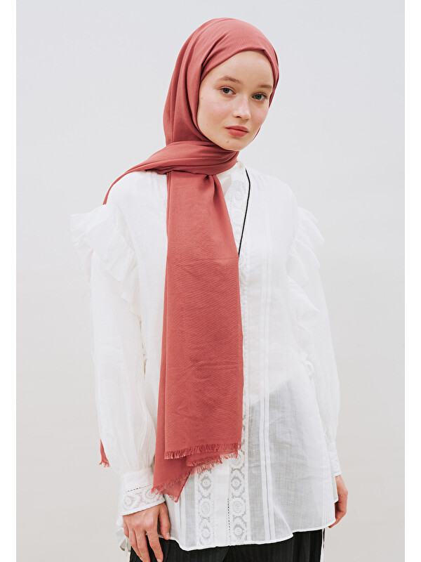 Fresh Scarfs İnce Pamuk Vual Şal Şeftalı