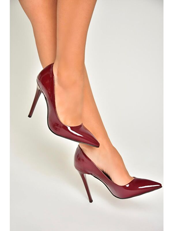 T6761920 Bordo Kadın Topuklu Ayakkabı - Görsel 4