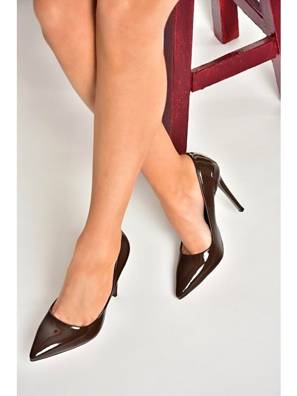 T6761920 Kahverengi Kadın Topuklu Ayakkabı - Görsel 4