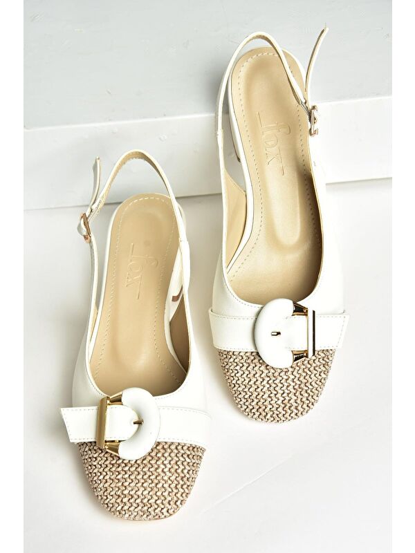 U6762353 Beyaz Kadın Topuklu Ayakkabı - Görsel 2
